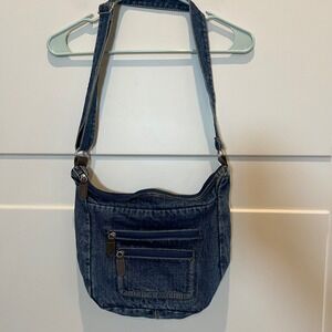 Denim Crossbody Bag Shoulder Bag Blue Jean Purse With Pockets Casual Style Y2K